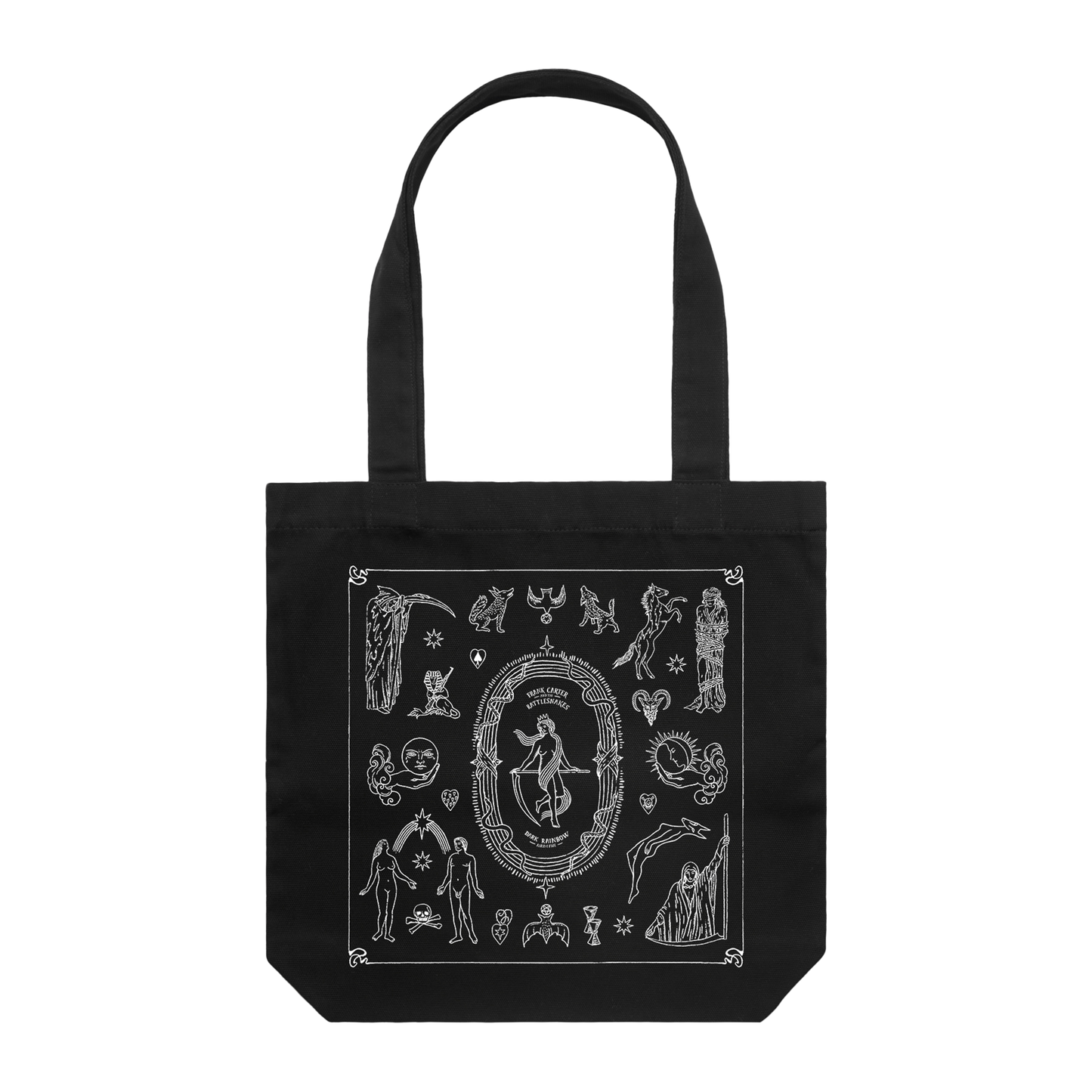 Dark Rainbow Icons | Black Tote