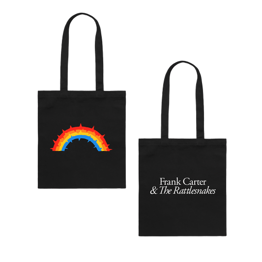 SPIKED RAINBOW BLACK TOTE